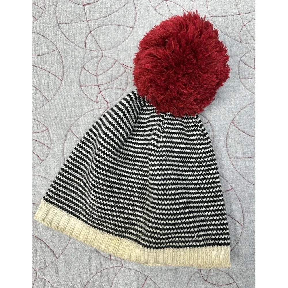 Kavu‎ Bronwyn Striped Pompom Merino Wool Blend Beanie